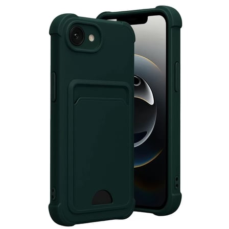 Newface Apple iPhone 16E Kelvin Kartvizitli Silikon - Koyu Yeşil