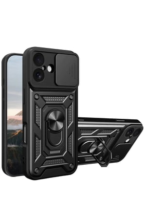 Newface Apple iPhone 17 Pars Lens Yüzüklü Silikon - Siyah