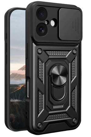 Newface Apple iPhone 17 Pars Lens Yüzüklü Silikon - Siyah