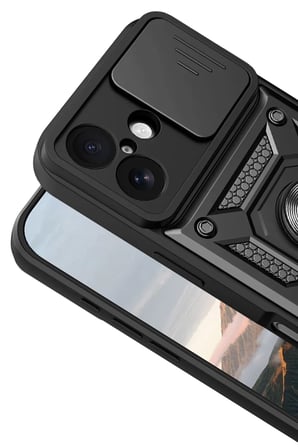 Newface Apple iPhone 17 Pars Lens Yüzüklü Silikon - Siyah