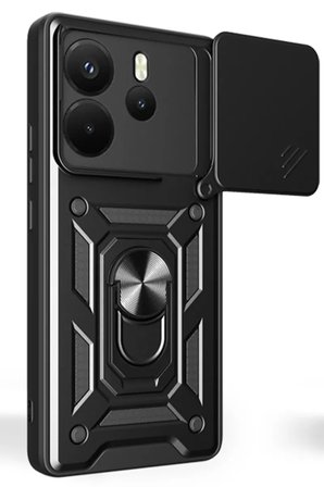Newface Xiaomi Redmi Note 14 4G Pars Lens Yüzüklü Silikon - Siyah