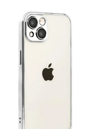 Newface Apple iPhone 15 Razer Lensli Silikon - Gümüş