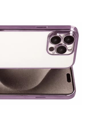 Newface Apple iPhone 15 Pro Max Razer Lensli Silikon - Mor
