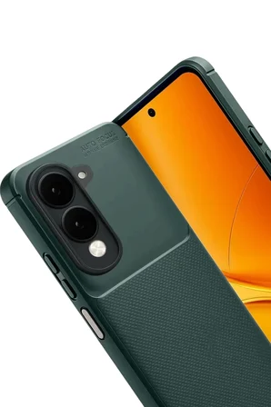 Newface Vivo Y29S Auto Focus Karbon Kapak - Koyu Yeşil