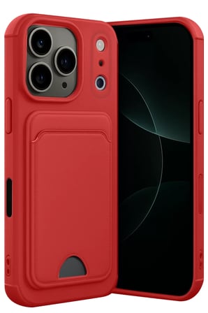 Newface Apple iPhone 17 Pro Kelvin Kartvizitli Silikon - Kırmızı