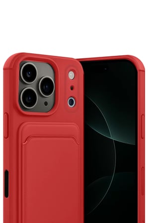 Newface Apple iPhone 17 Pro Kelvin Kartvizitli Silikon - Kırmızı
