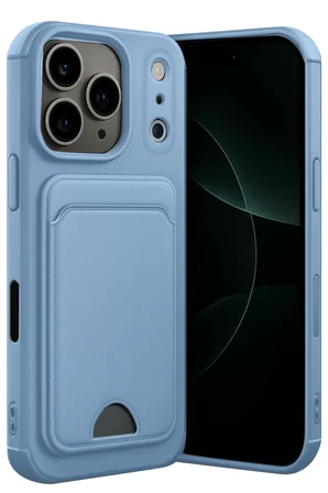 Newface Apple iPhone 17 Pro Max Kelvin Kartvizitli Silikon - Mavi