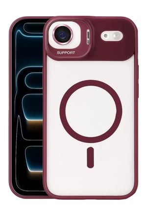 Joko Apple iPhone 17 Air Remim Lensli Magsafe Standlı Kapak - Bordo