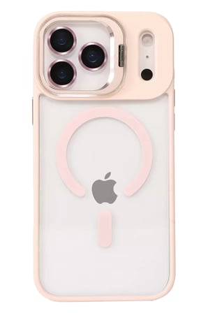 Joko Apple iPhone 17 Pro Max Remim Lensli Magsafe Standlı Kapak - Pembe