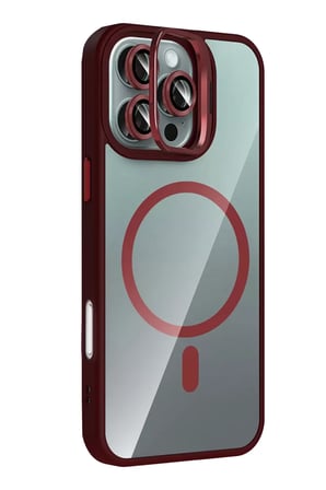 Joko Apple iPhone 16 Pro Remim Lensli Magsafe Standlı Kapak - Bordo