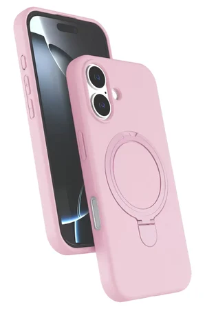 Newface Apple iPhone 16 Plus Regal Magsafe Standlı Kapak - Açık Pembe