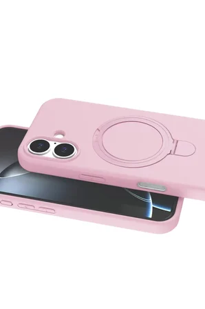 Newface Apple iPhone 16 Plus Regal Magsafe Standlı Kapak - Açık Pembe
