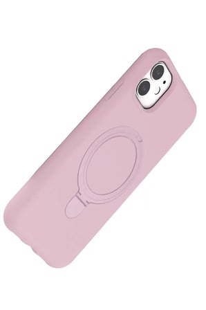Newface Apple iPhone 11 Regal Magsafe Standlı Kapak - Açık Pembe