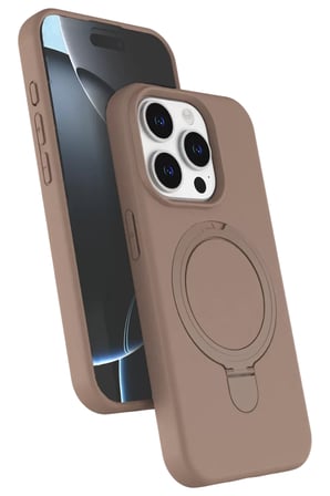 Newface Apple iPhone 15 Pro Max Regal Magsafe Standlı Kapak - Çöl Titanyum