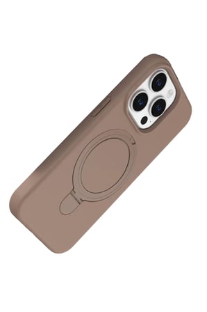 Newface Apple iPhone 15 Pro Max Regal Magsafe Standlı Kapak - Çöl Titanyum