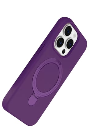 Newface Apple iPhone 15 Pro Max Regal Magsafe Standlı Kapak - Derin Mor