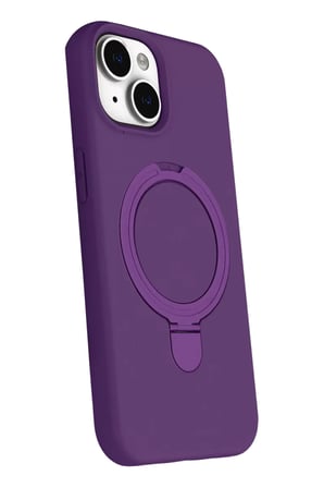 Newface Apple iPhone 15 Plus Regal Magsafe Standlı Kapak - Derin Mor