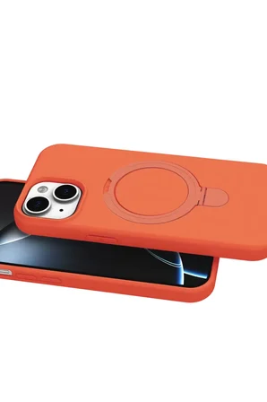 Newface Apple iPhone 14 Regal Magsafe Standlı Kapak - Turuncu