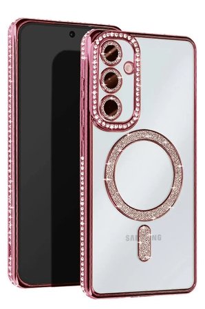 Newface Samsung Galaxy A55 5G Joke Simli Magneticsafe Kılıf - Pembe