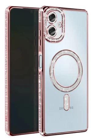 Newface Samsung Galaxy A06 Joke Simli Magneticsafe Kılıf - Pembe