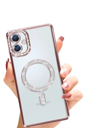 Newface Samsung Galaxy A06 Joke Simli Magneticsafe Kılıf - Pembe