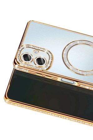 Newface Samsung Galaxy A07 4G Joke Simli Magneticsafe Kılıf - Gold
