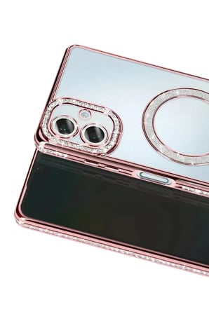 Newface Samsung Galaxy A07 4G Joke Simli Magneticsafe Kılıf - Pembe