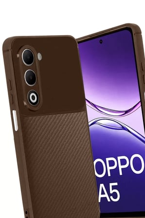 Newface Oppo A5 4G Auto Focus Karbon Kapak - Kahverengi