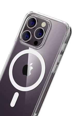 Newface Apple iPhone 14 Pro Max Combo Sert Şeffaf Magsafe Kapak - Şeffaf