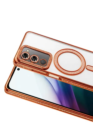 Newface Xiaomi Redmi 15 4G Joke Simli Magneticsafe Kılıf - Turuncu