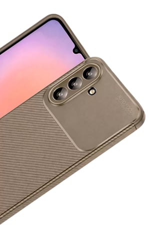 Newface Samsung Galaxy A37 5G Auto Focus Karbon Kapak - Kahverengi
