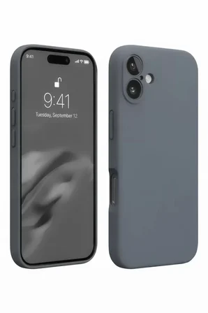 Newface Apple iPhone 16 Plus Kılıf Nano içi Kadife Silikon - Gri