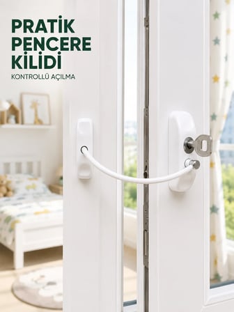 Çocuk Güvenliği İçin Pencere Emniyet Kilidi Anahtarlı Kablolu Güvenlik Aparatı