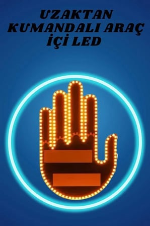 Pilli Led Işık Araç Camı İçin Uzaktan Kumandalı El Simgesi