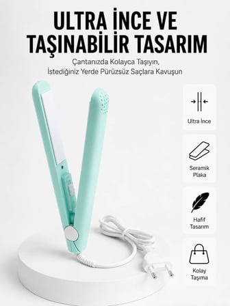 Seyahat Tipi Taşınabilir Saç Düzleştirici Saç Şekillendirici Yüksek Isı Ayarlı