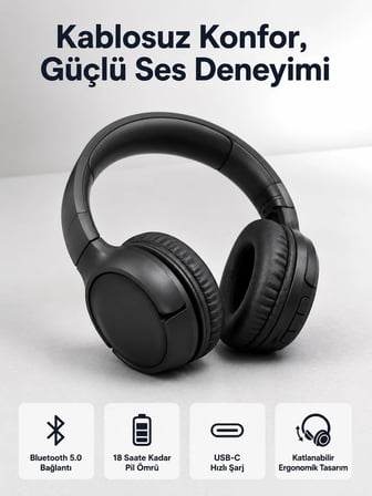 2025 Model Kulak Üstü Bluetooth Hoparlör ANC Özellikli