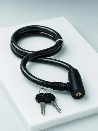 Bisiklet ve Scooter Kilidi 12 mm Çelik Halat 80 cm Anahtarlı Kilit PVC Koruyucu Kaplama 2 Anahtarlı 