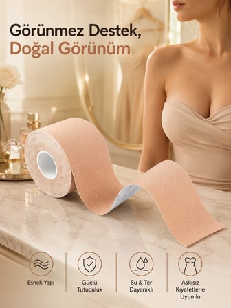 Toparlayıcı Göğüs Bandı Şekillendirici Ten Rengine Uygun Esnek Hassas Ciltlere Uygun