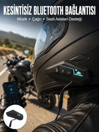 Kask Kulaklık Bluetooth Motosiklet Kulaklık Intercom Su Geçirmez