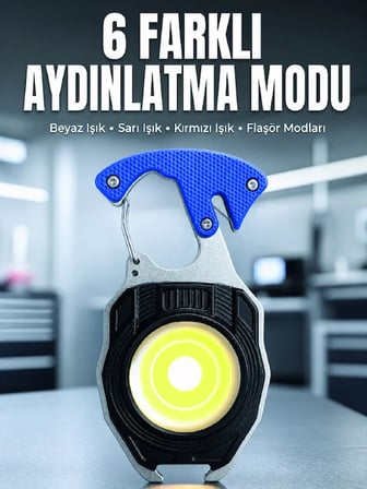 Araç Kamp Outdoor ve Tamir İşleri İçin Çok Amaçlı COB LED Şarjlı Kurtarma ve Çalışma Feneri
