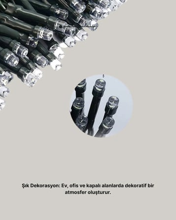 Uzun Ömürlü LED Teknolojili 10 Metre Şık Işıklı Süsleme Seti