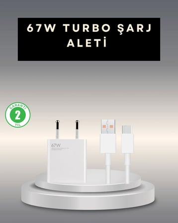 67 Watt Type C Şarj Adaptörü Poco X3 X4 X5 Pro Uyumlu