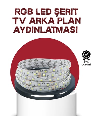 Kendinden Yapışkanlı LED Şerit Televizyon Aydınlatması 2mt