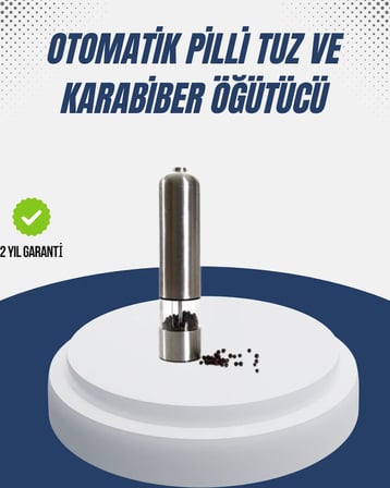 Otomatik Baharat Değirmeni Paslanmaz Gövde Ergonomik Tasarım