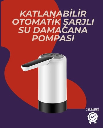 Şarjlı Damacana Su Pompası Otomatik ve Taşınabilir