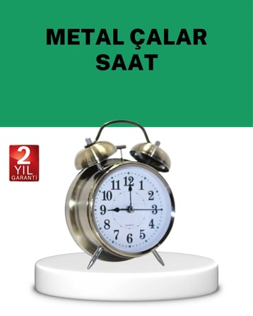 Gümüş Renkli Sessiz Işıklı Dekoratif Masa Üstü Çalar Saat Alarmlı