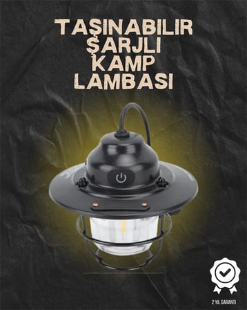 Kamp ve Bahçe İçin Retro LED Fener – Sıcak Işık, Uzun Ömürlü Batarya