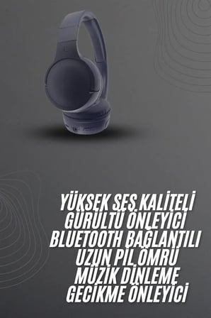 Kablosuz Bluetooth Kulaklık Kulak Üstü Ayarlanabilir Uzun Ömürlü