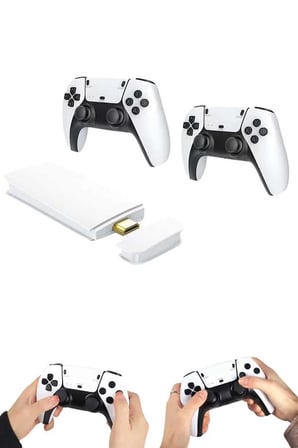 Çift Oyun Kollu 4K HD Ekran Nostaljik 20.000 Oyunlu Beyaz Game Stick