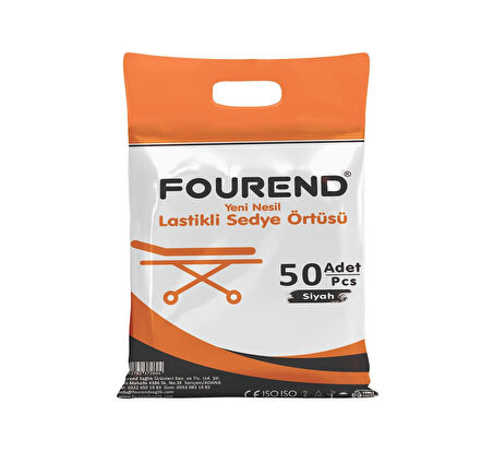 Fourend Yeni Nesil Lastikli Siyah Sedye Örtüsü 50'li Paket
